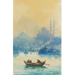 Oscar Ricciardi, 1864 Neapel "" 1935 ebenda MALERISCHER BLICK ÜBER DEN BOSPORUS AUF DIE KULISSE