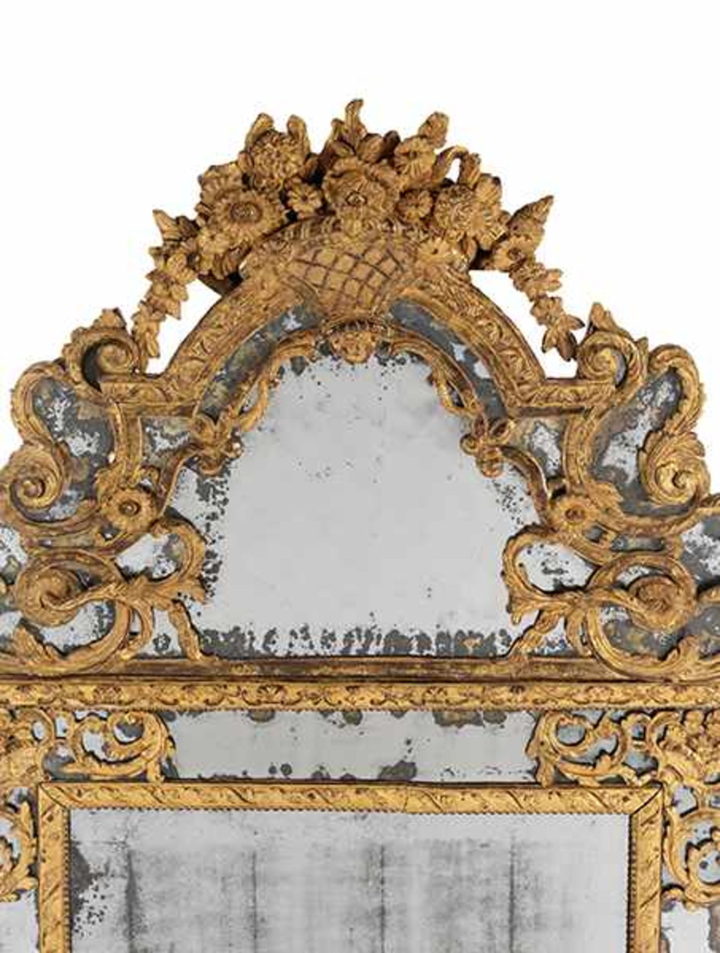 Großer Pariser Salonspiegel Höhe: 150 cm. Breite: 78 cm. Paris, frühes 18. Jahrhundert. Holz, - Bild 2 aus 5