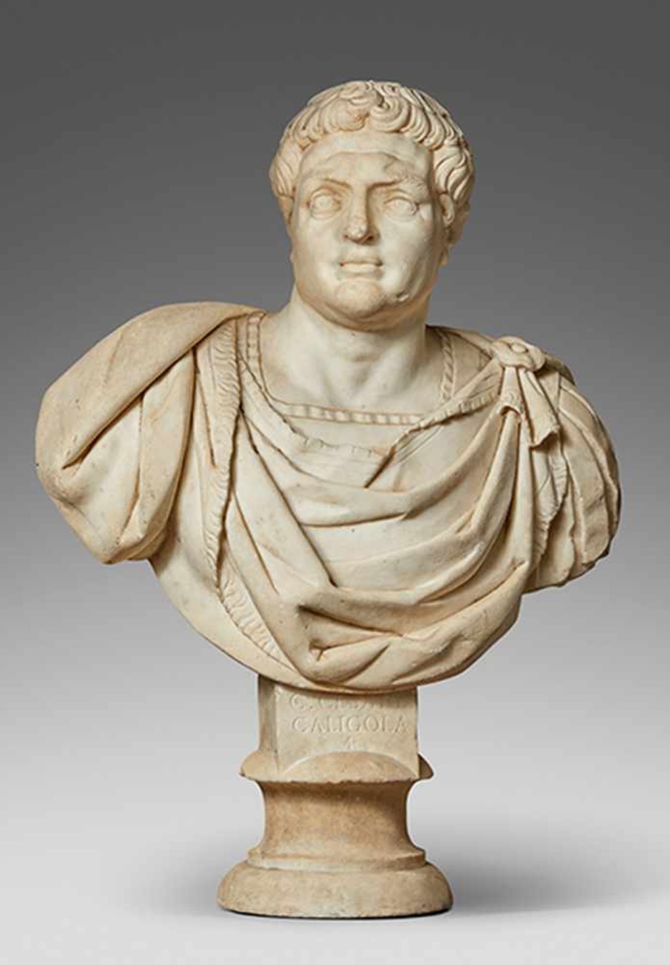 CAesarenbüste des römischen Kaisers Caligula Höhe: 87 cm. Breite: 70 cm. Tiefe: 40 cm. Italien, Ende - Bild 4 aus 7