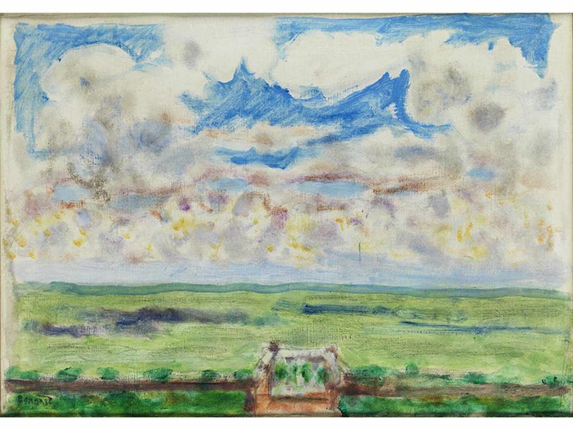 Pierre Bonnard, 1867 "" 1947 TERRASSE ET BALCON Öl auf Leinwand. Doubliert. 33 x 46 cm. Links - Bild 8 aus 9