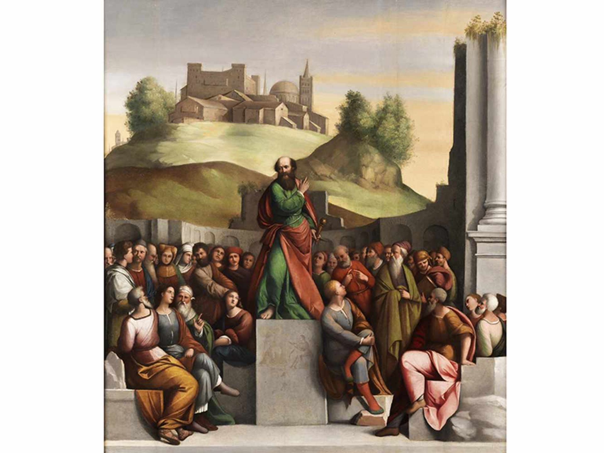 Benvenuto Tisi da Garofalo, ca. 1481 Garofalo "" 1559 Ferrara PAULUS PREDIGT VOR DEM AREOPAG Öl - Bild 18 aus 19