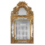 Großer Pariser Salonspiegel Höhe: 150 cm. Breite: 78 cm. Paris, frühes 18. Jahrhundert. Holz,