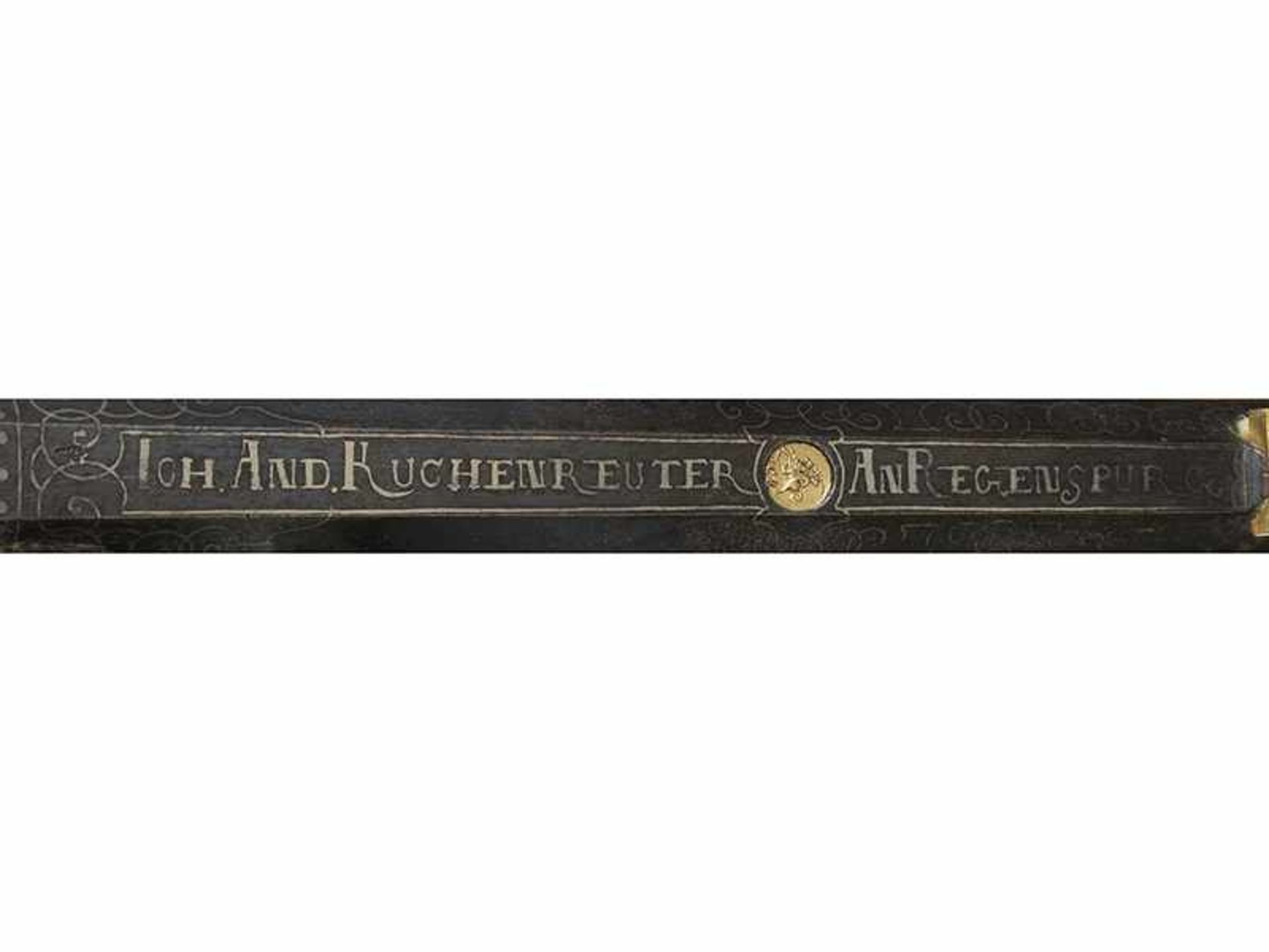 Museale Kuchenreuter Radschlossbüchse Länge: 111,5 cm. Auf dem Lauf signiert "JOH. AND. KUCHENREUTER - Bild 2 aus 11