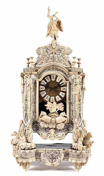 Aufwendig gearbeitete Louis XIV-Uhr in Elfenbein Gesamthöhe: ca. 153 cm. 19. Jahrhundert. - Image 8 of 21