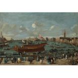 Italienischer Maler des ausgehenden 18. Jahrhunderts BLICK AUF EINE STADTANSICHT VON VENEDIG Öl