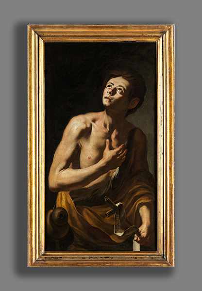 Neapolitanischer Caravaggist des 17. Jahrhunderts BILDNIS DES JUGENDLICHEN JOHANNES DES TÄUFERS Öl - Image 4 of 11