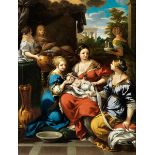 Pietro da Cortona, 1596 "" 1669, Werkstatt des (Abb. folgende Seiten) MARIA MIT DEM JESUSKIND Öl auf