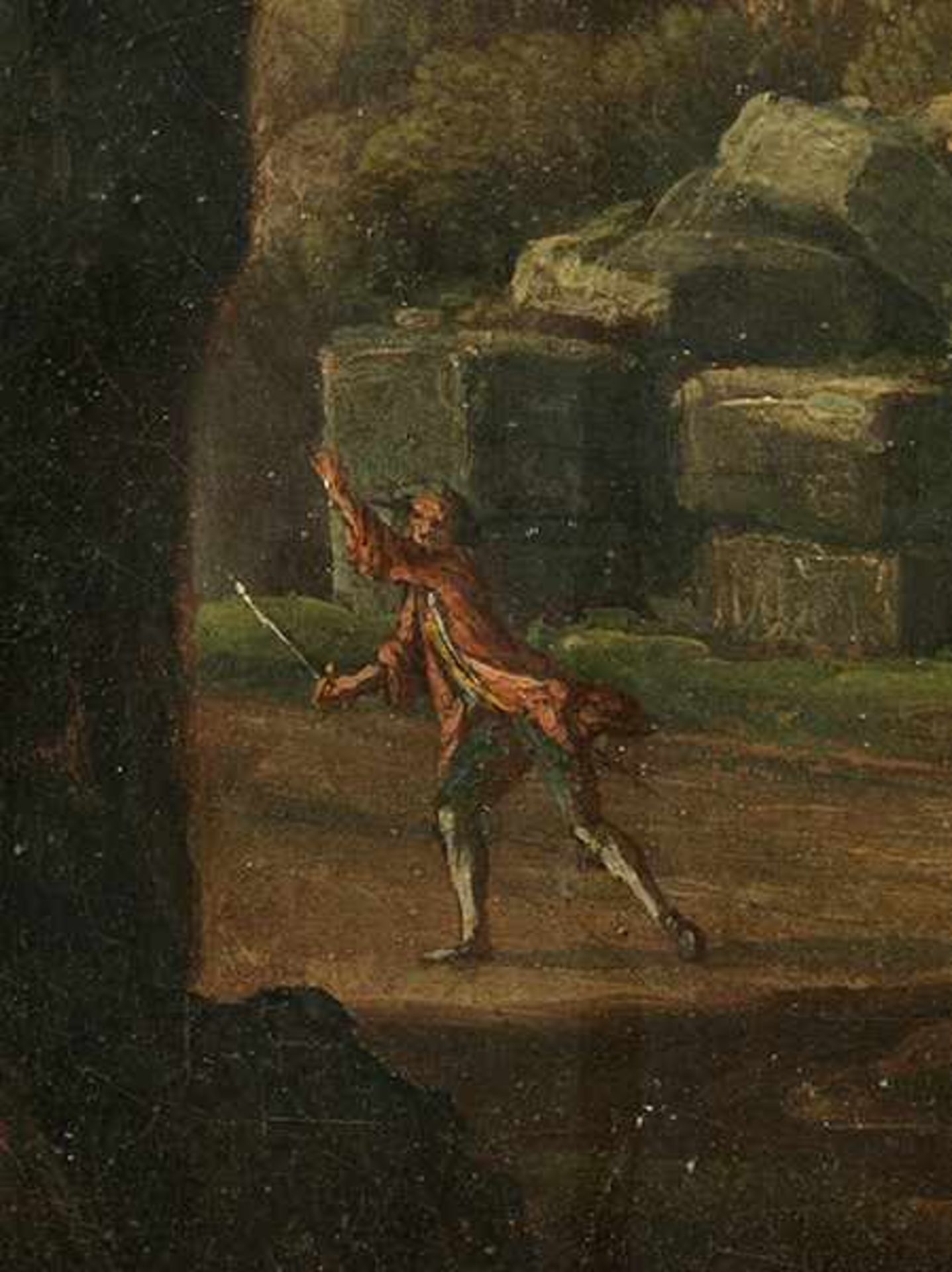 Hubert Robert, 1733 Paris "" 1808 ebenda, zug. Gemäldepaar BLICK AUF DAS INNERE DES COLOSSEUMS Öl - Bild 11 aus 17