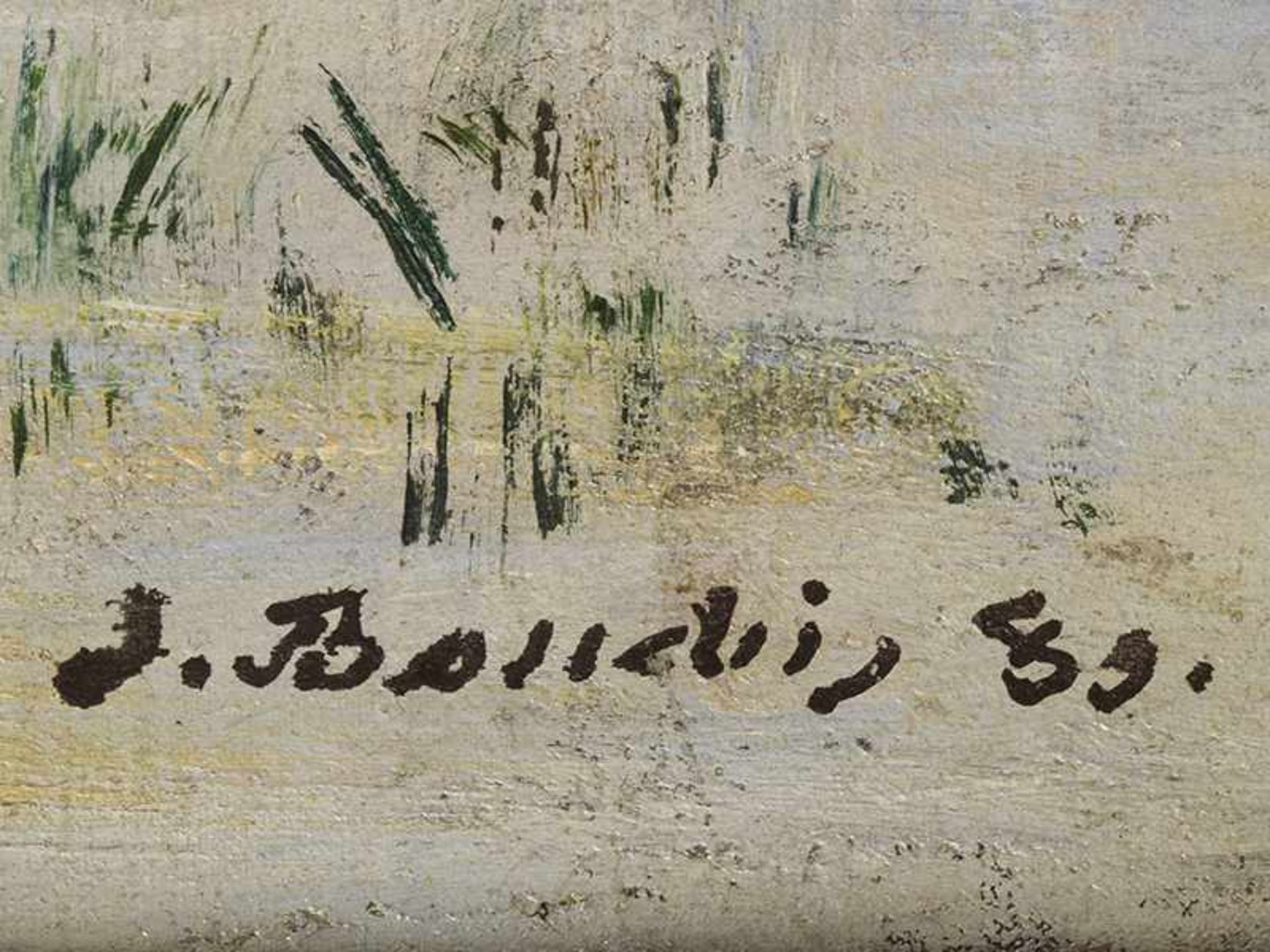 Eugène Boudin, 1824 Honfleur "" 1898 Deauville LES BORDS DE LA TOUQUES A TROUVILLE PENDENT LES - Bild 2 aus 9