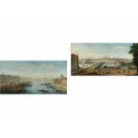 Maler des späten 18./ beginnenden 19. Jahrhunderts Gemäldepaar französischer Veduten PONT NEUF sowie
