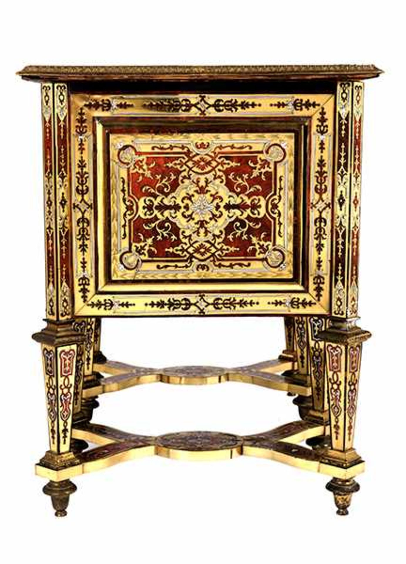 Kleines Bureau Mazarin mit Boulle-Marketerie Höhe: 75,5 cm. Breite: 90,5 cm. Tiefe: 58,5 cm. - Bild 9 aus 13