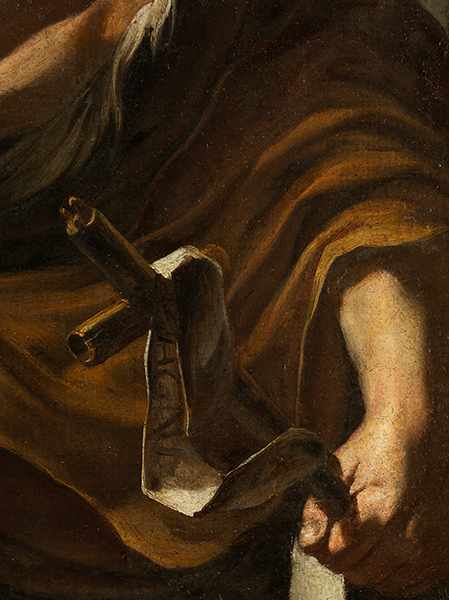 Neapolitanischer Caravaggist des 17. Jahrhunderts BILDNIS DES JUGENDLICHEN JOHANNES DES TÄUFERS Öl - Image 3 of 11