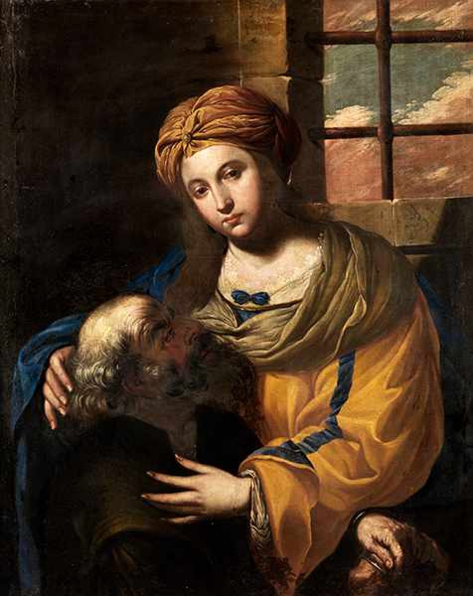 Römischer Maler des 17. Jahrhunderts CARITAS ROMANA BZW. CIMON UND PERO Öl auf Leinwand.
