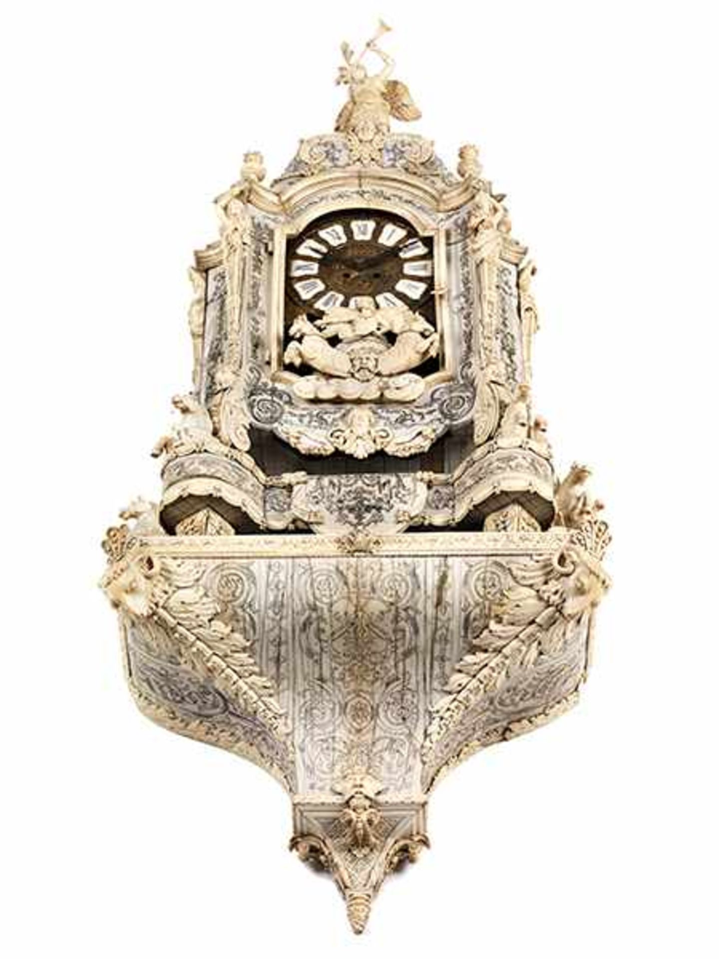 Aufwendig gearbeitete Louis XIV-Uhr in Elfenbein Gesamthöhe: ca. 153 cm. 19. Jahrhundert. - Bild 2 aus 21