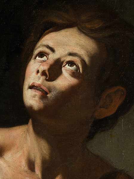 Neapolitanischer Caravaggist des 17. Jahrhunderts BILDNIS DES JUGENDLICHEN JOHANNES DES TÄUFERS Öl - Image 2 of 11