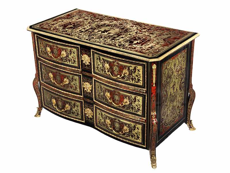 Höchst elegante französische Louis XIV-Kommode in Boulle-Technik Höhe: 87 cm. Breite: 126,5 cm. - Image 12 of 21