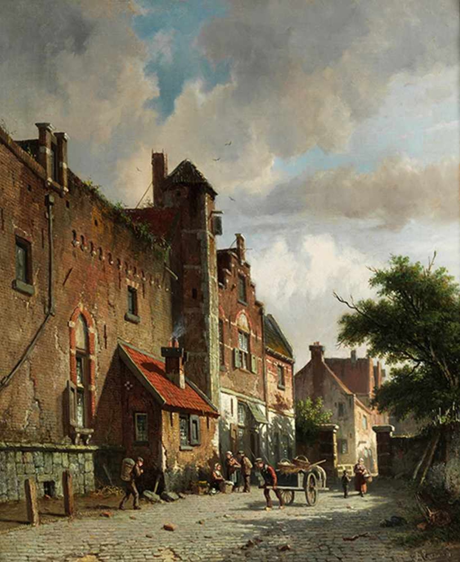Adrianus Eversen, 1818 Amsterdam "" 1897 Delft STRAßENANSICHT EINER HOLLÄNDISCHEN STADT Öl auf - Bild 9 aus 9