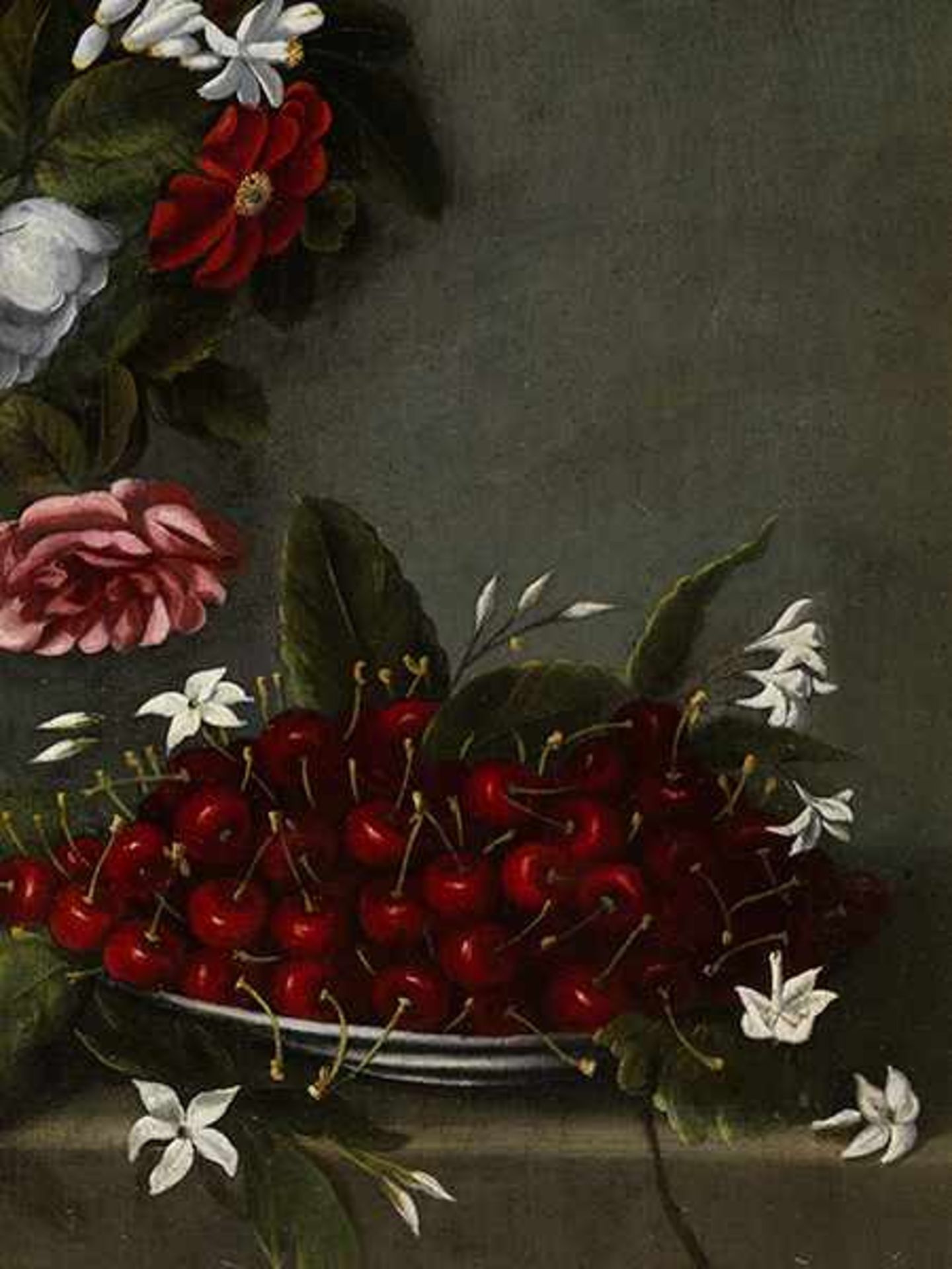 Giovanni Quinsa, 17. Jahrhundert PAAR STILLLEBEN MIT BLUMEN, FRÜCHTEN UND VÖGELN. Öl auf Leinwand. - Bild 18 aus 23