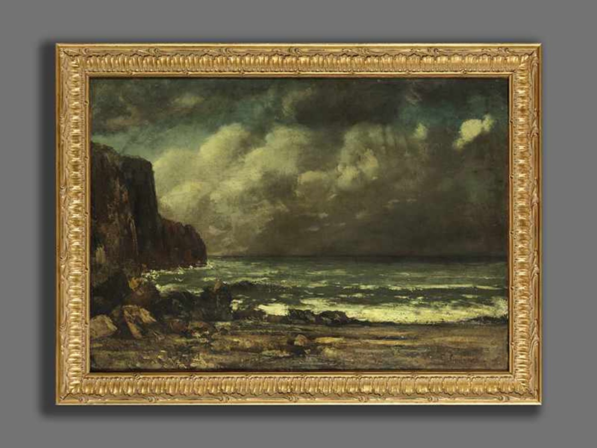 Gustave Courbet, 1819 Ornans "" 1877 La Tour de Peilz LA GRÈVE, 1865 Öl auf Leinwand. Doubliert. - Bild 3 aus 9