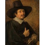 Frans Hals d.Ä., 1580 Antwerpen "" 1666 HaArlem, nach HERRENBILDNIS Öl auf Eichenholz. 73,5 x 58 cm.