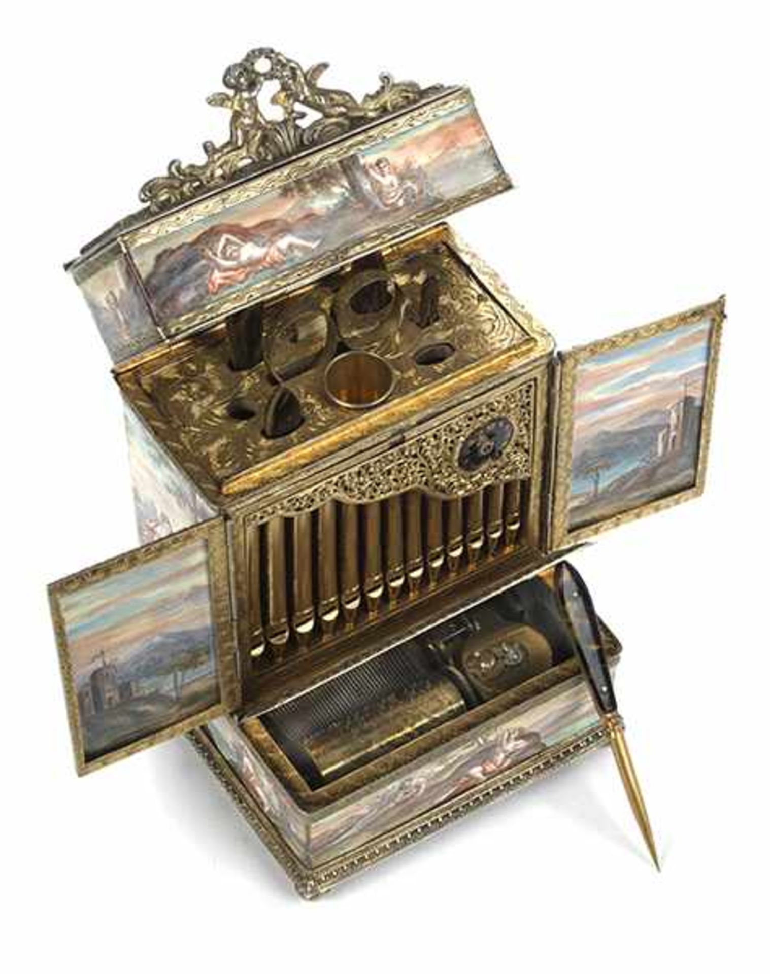 Viennese enamel box in shape of an organ shrine - Bild 6 aus 9