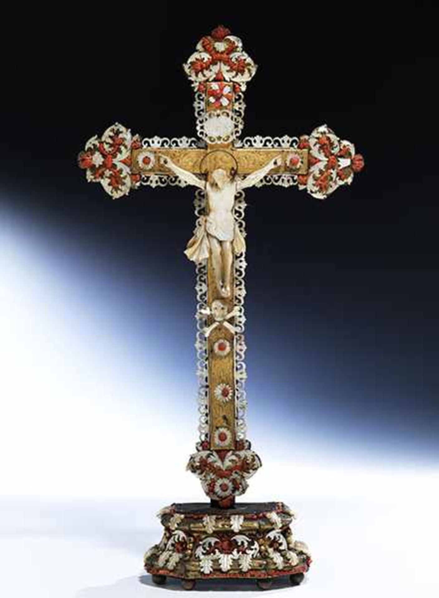 Rare Trapani altar cross