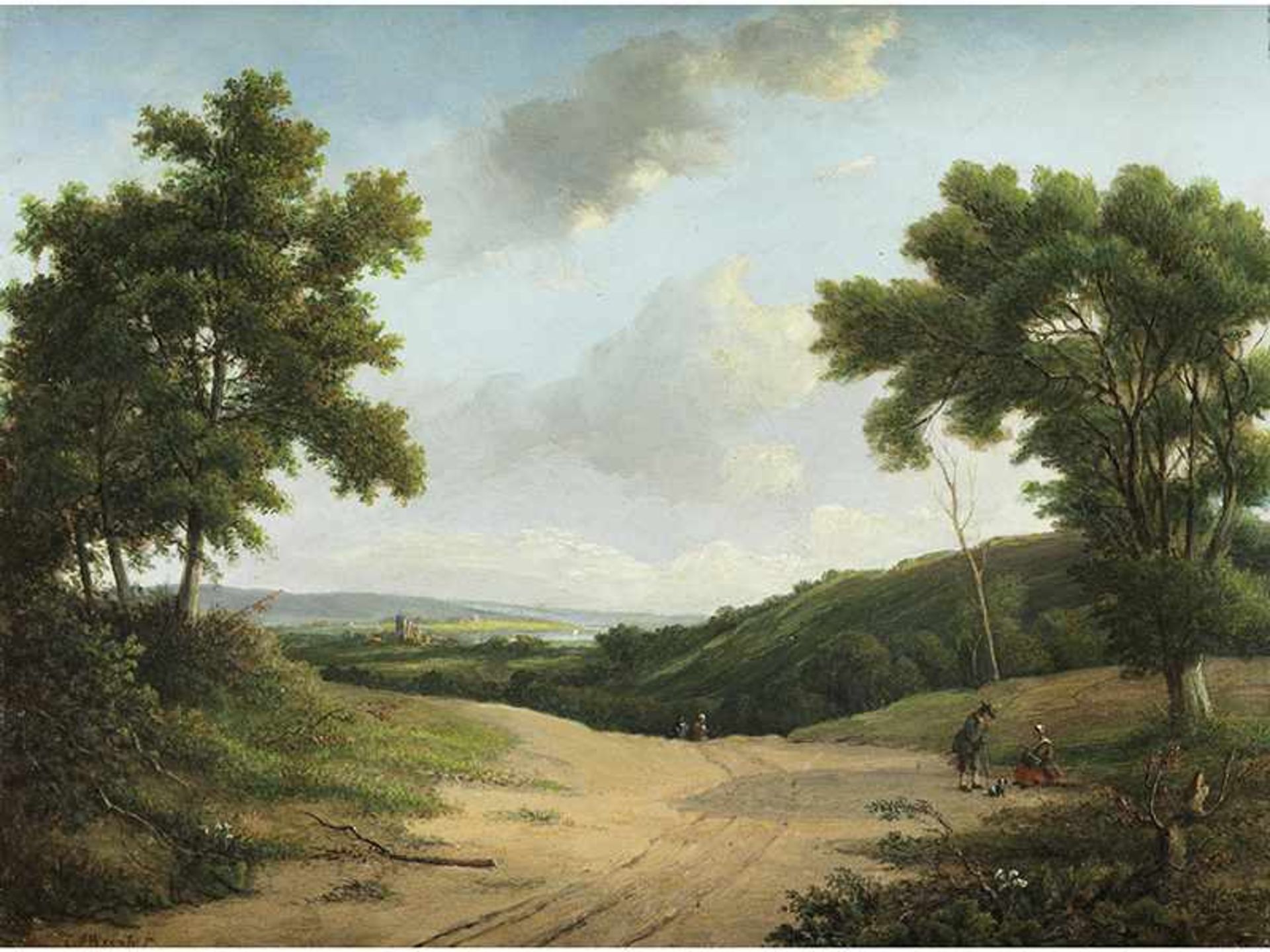 Coenraad Alexander Weerts, 1782 Deventer - 1846 Den Haag WEITE SOMMERLICHE LANDSCHAFT MIT SANDIGEM
