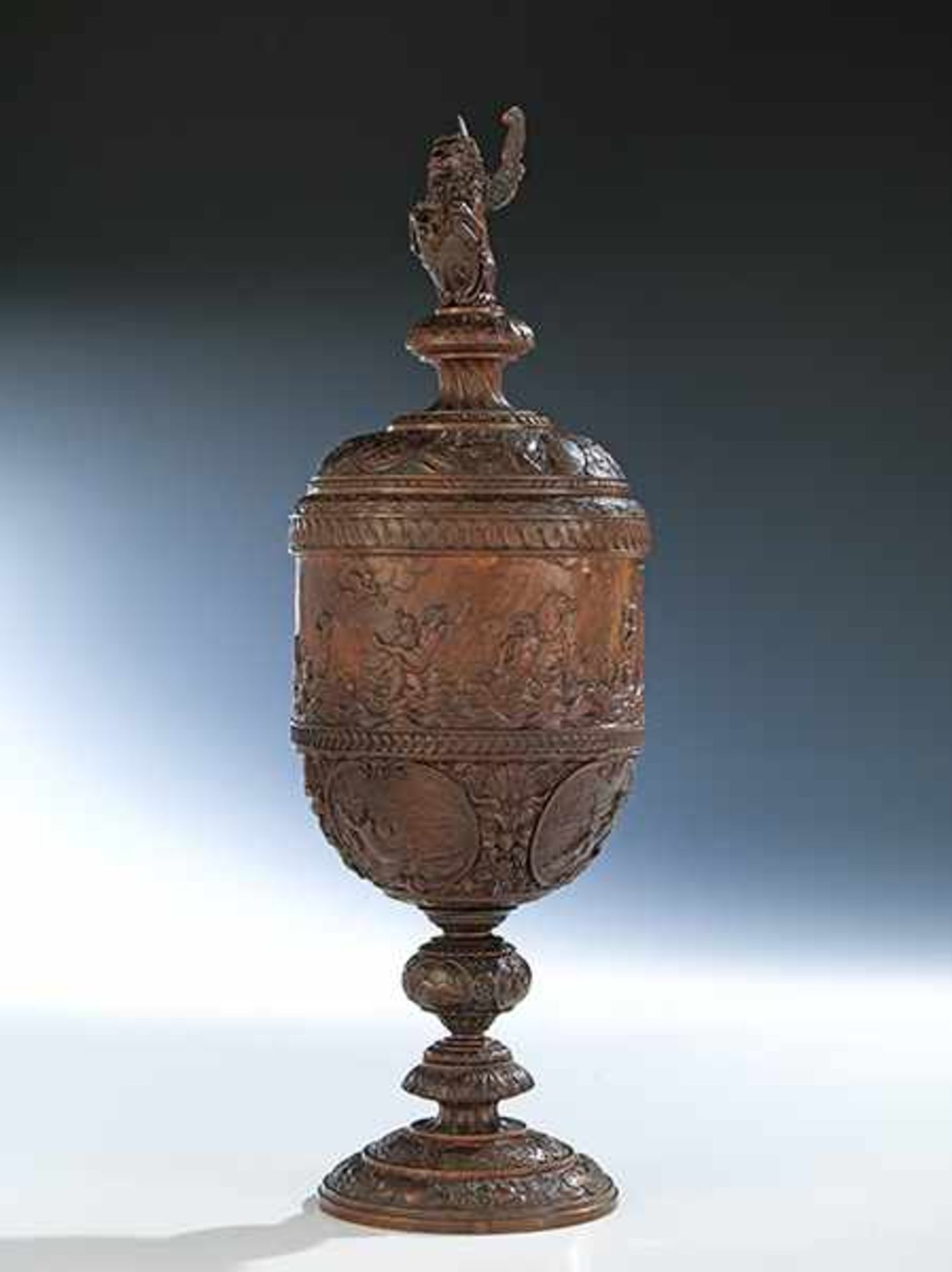 Rare lidded High Renaissance style trophy cup