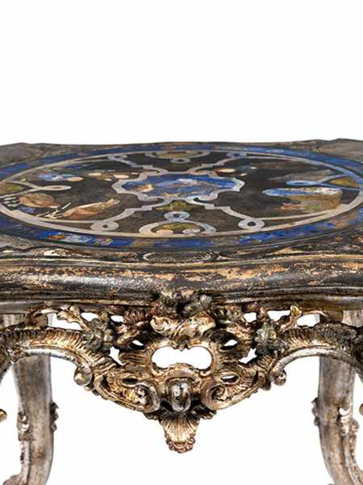 Italian silvered scagliola table - Bild 4 aus 7