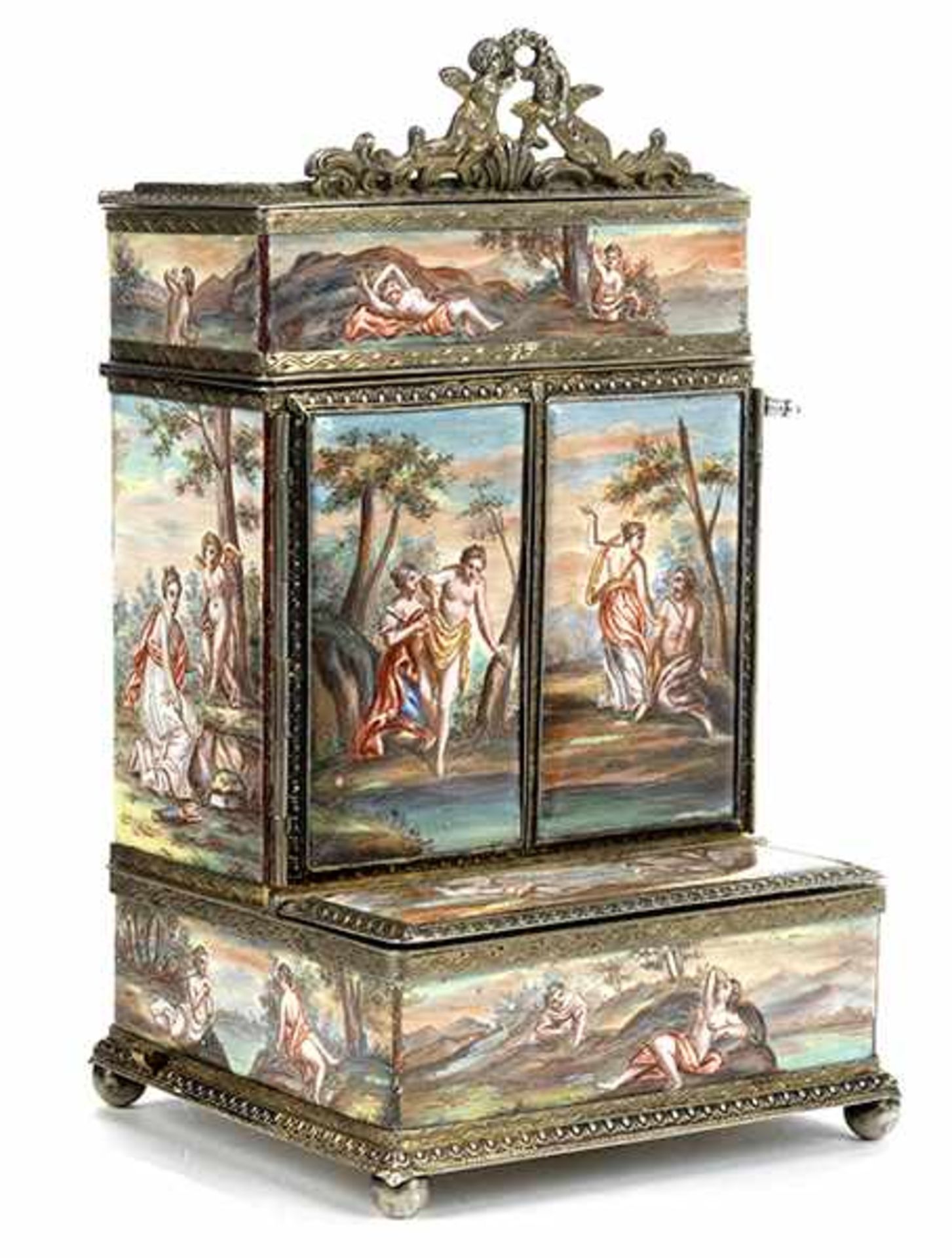 Viennese enamel box in shape of an organ shrine - Bild 2 aus 9