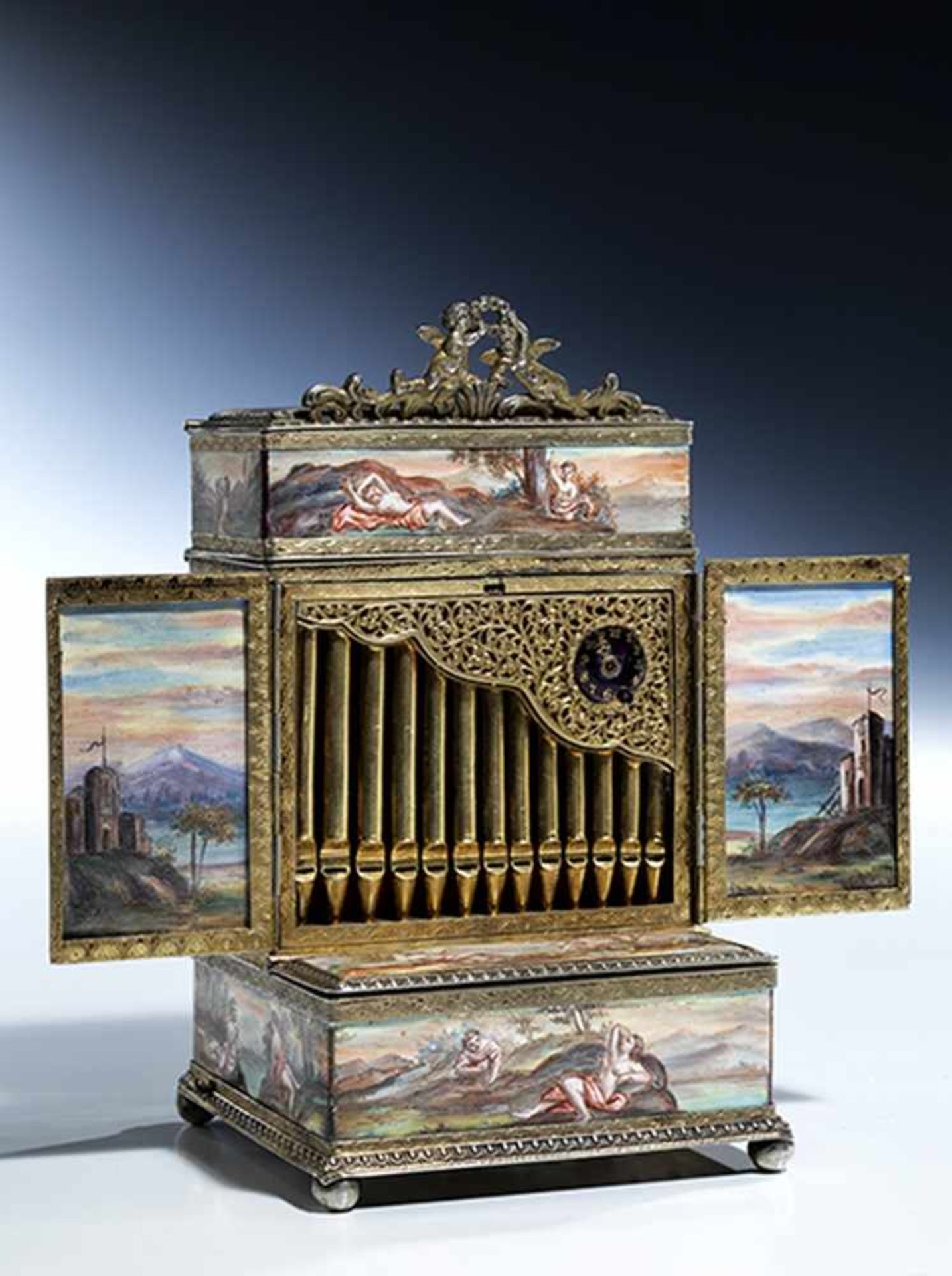 Viennese enamel box in shape of an organ shrine - Bild 9 aus 9