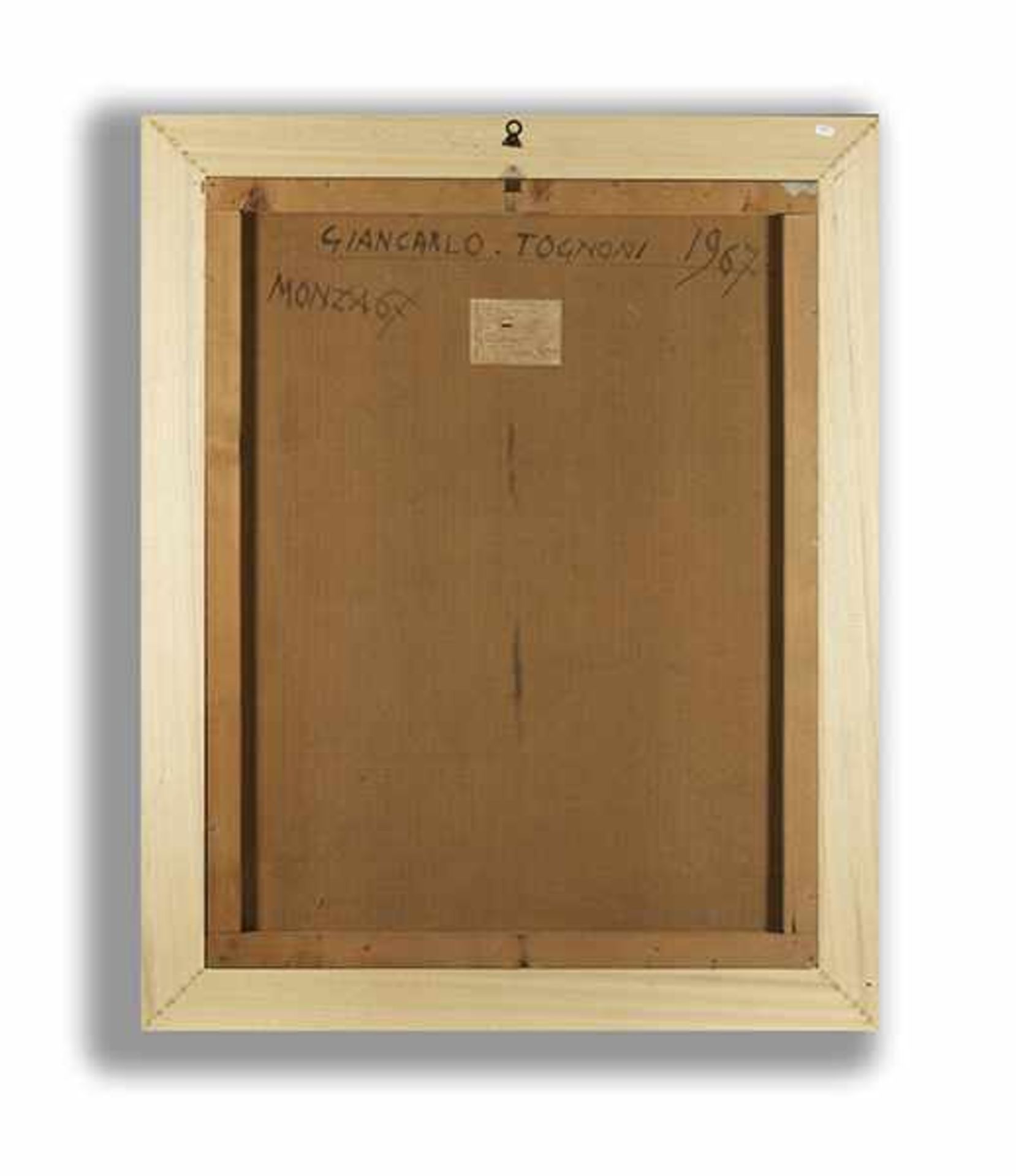 Giancarlo Tognoni, geb. 1932 MONZA 67 Öl auf Hartfaserplatte. 108 x 85 cm. Rechts unten signiert " - Bild 4 aus 5