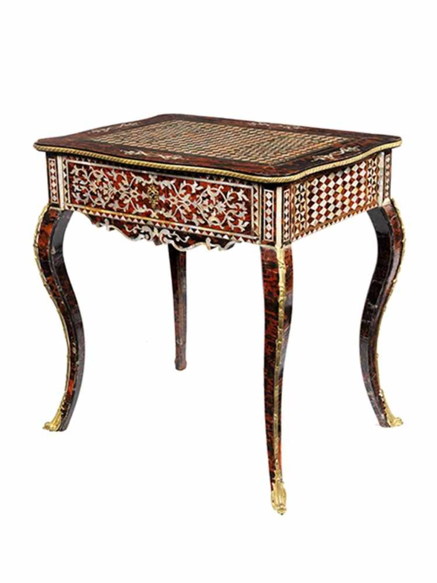 Important combination games table with tortoiseshell and mother-of-pearl décor - Bild 8 aus 8