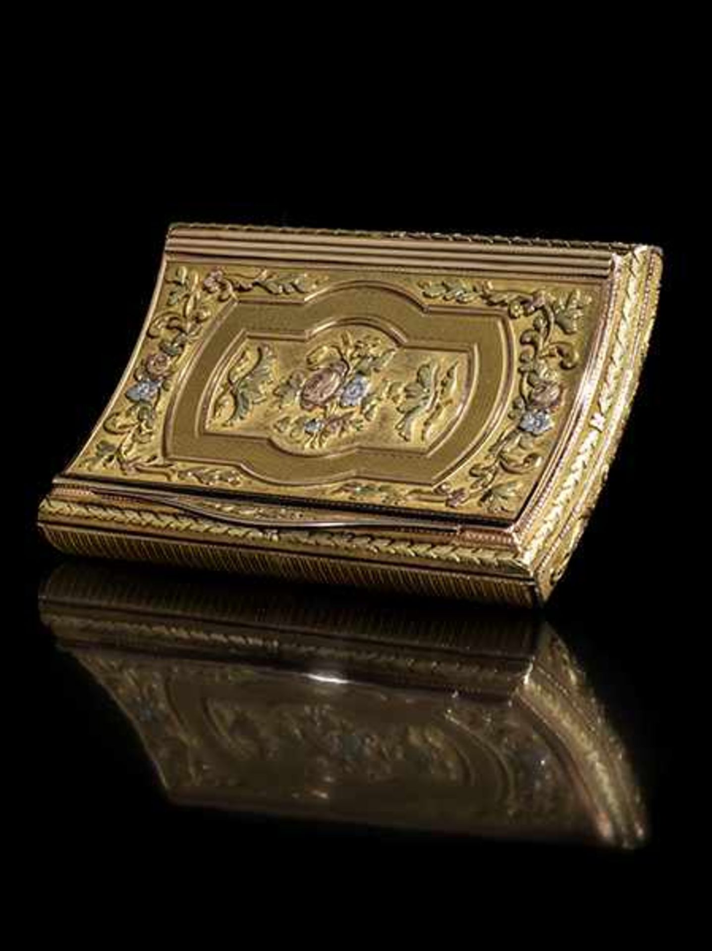 Golddose in Wiegenform 1,5 x 8 x 5,5 cm. Gewicht: 81 g. Boden und Deckel mit partiell verputzen - Bild 6 aus 7