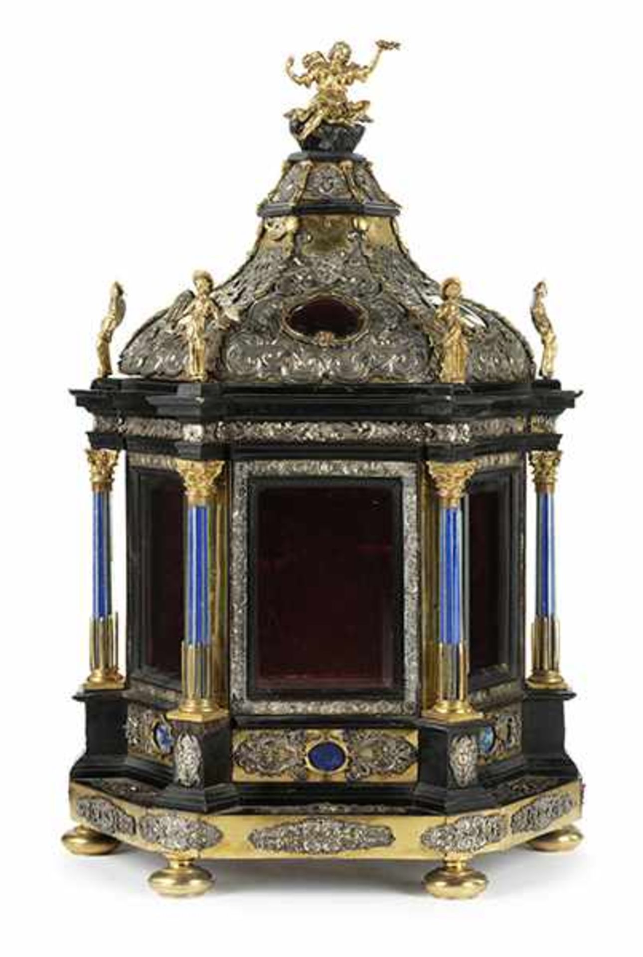 Large Baroque Pageantry Shrine in original leather box - Bild 2 aus 10
