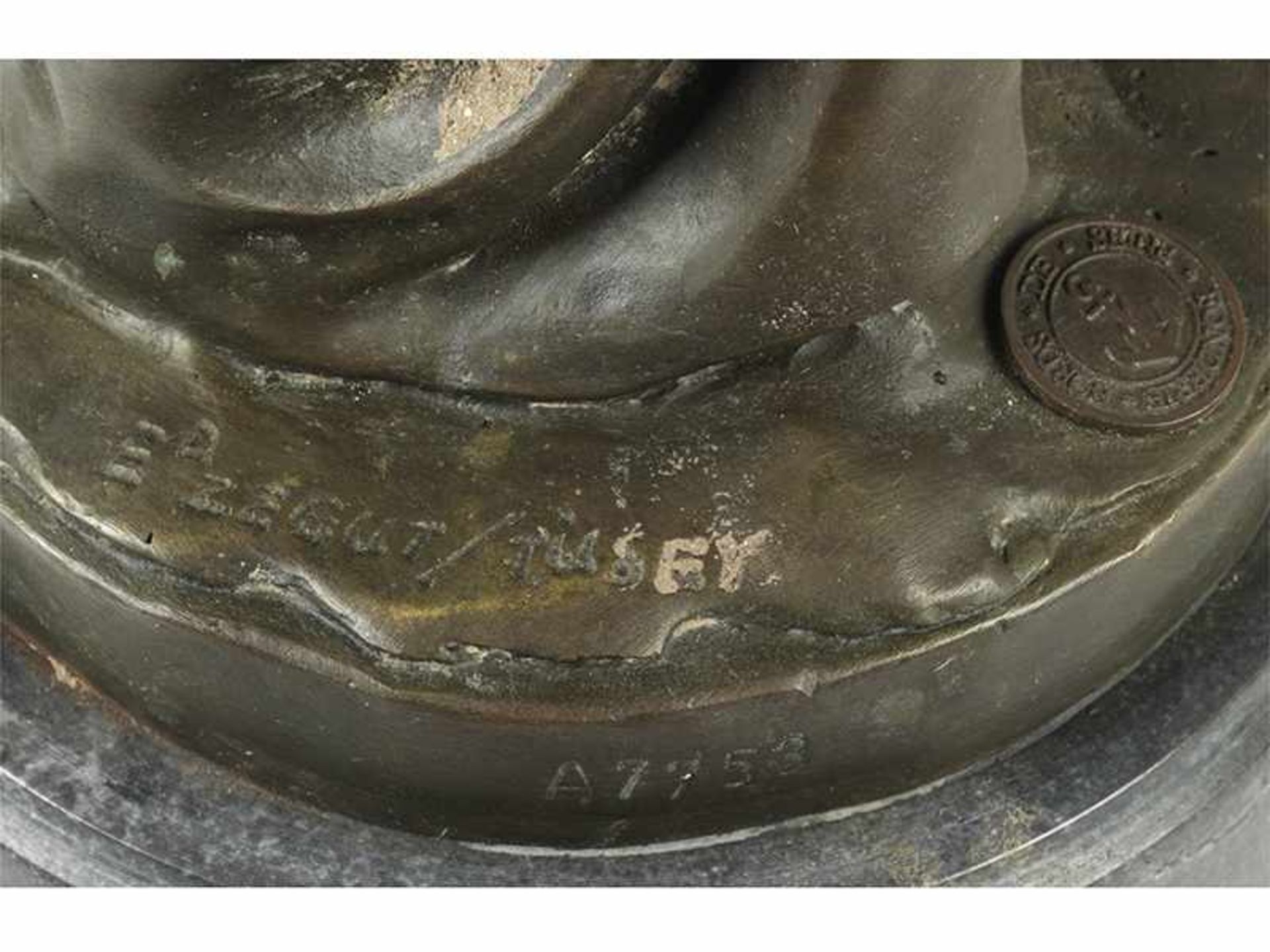 Satz von vier Bronzefiguren DIE VIER JAHRESZEITEN Gesamthöhe: je 42 cm. In Gestalt zweier männlicher - Bild 4 aus 5