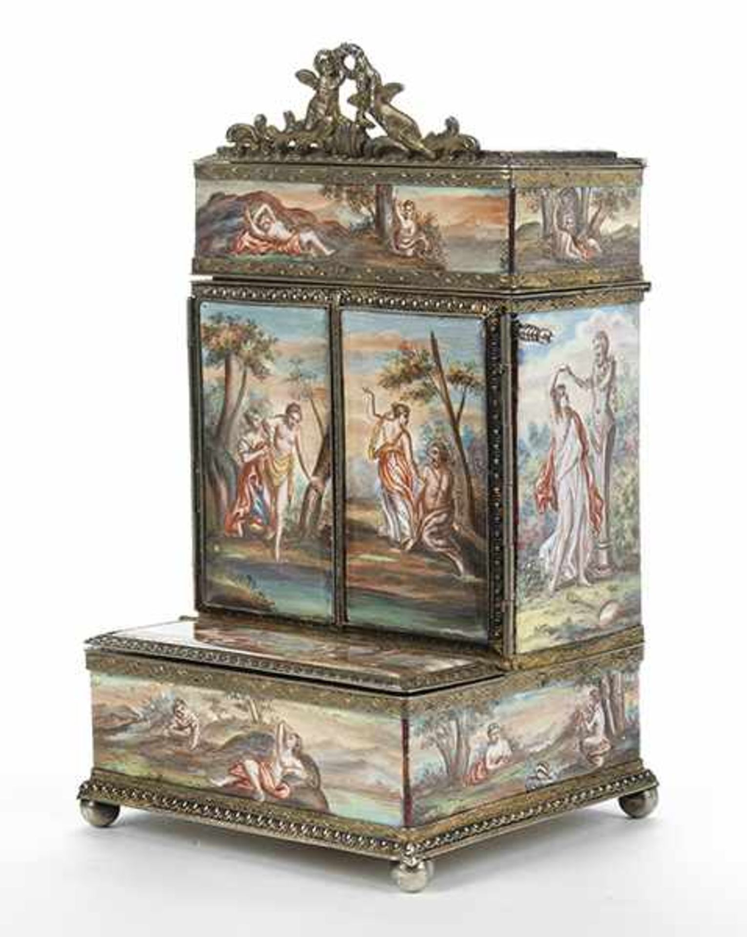 Viennese enamel box in shape of an organ shrine - Bild 3 aus 9