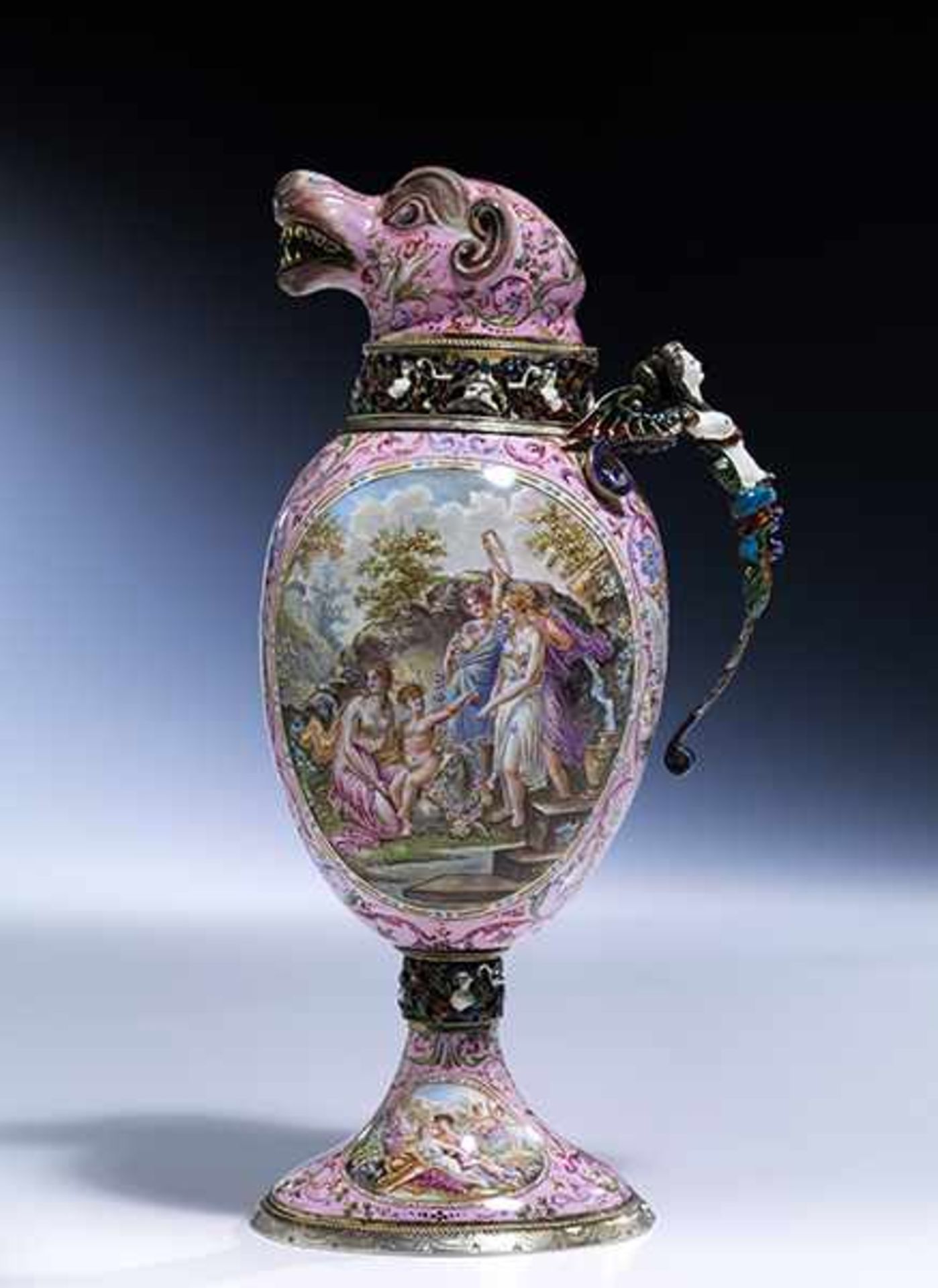 Renaissance style enamel jug