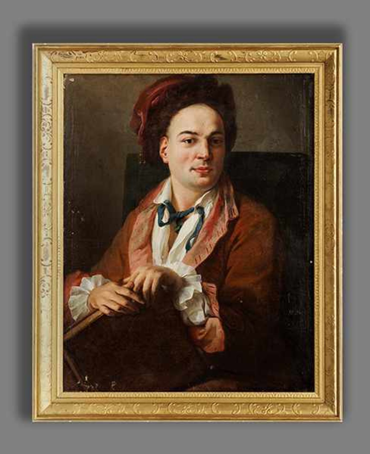 Wohl deutscher Maler der zweiten Hälfte des 18. Jahrhunderts PORTRAIT EINES MUSIKERS 69 x 85 cm. - Bild 3 aus 5