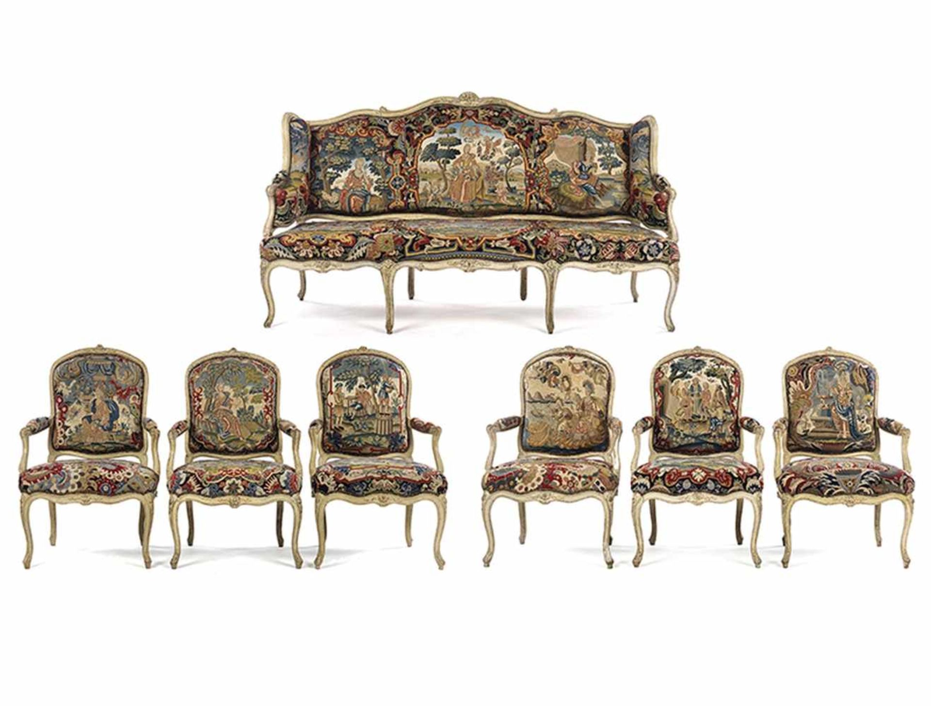 Louis XV salon suite with tapestry upholstery - Bild 10 aus 10