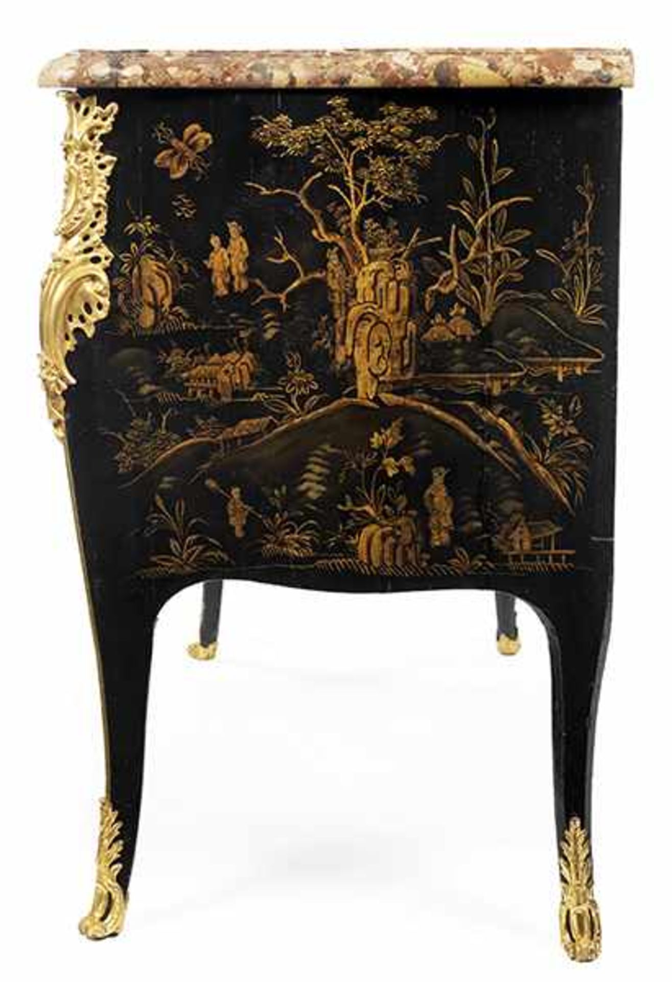 Elegant Louis XV black lacquer commode with gilt painting - Bild 4 aus 8