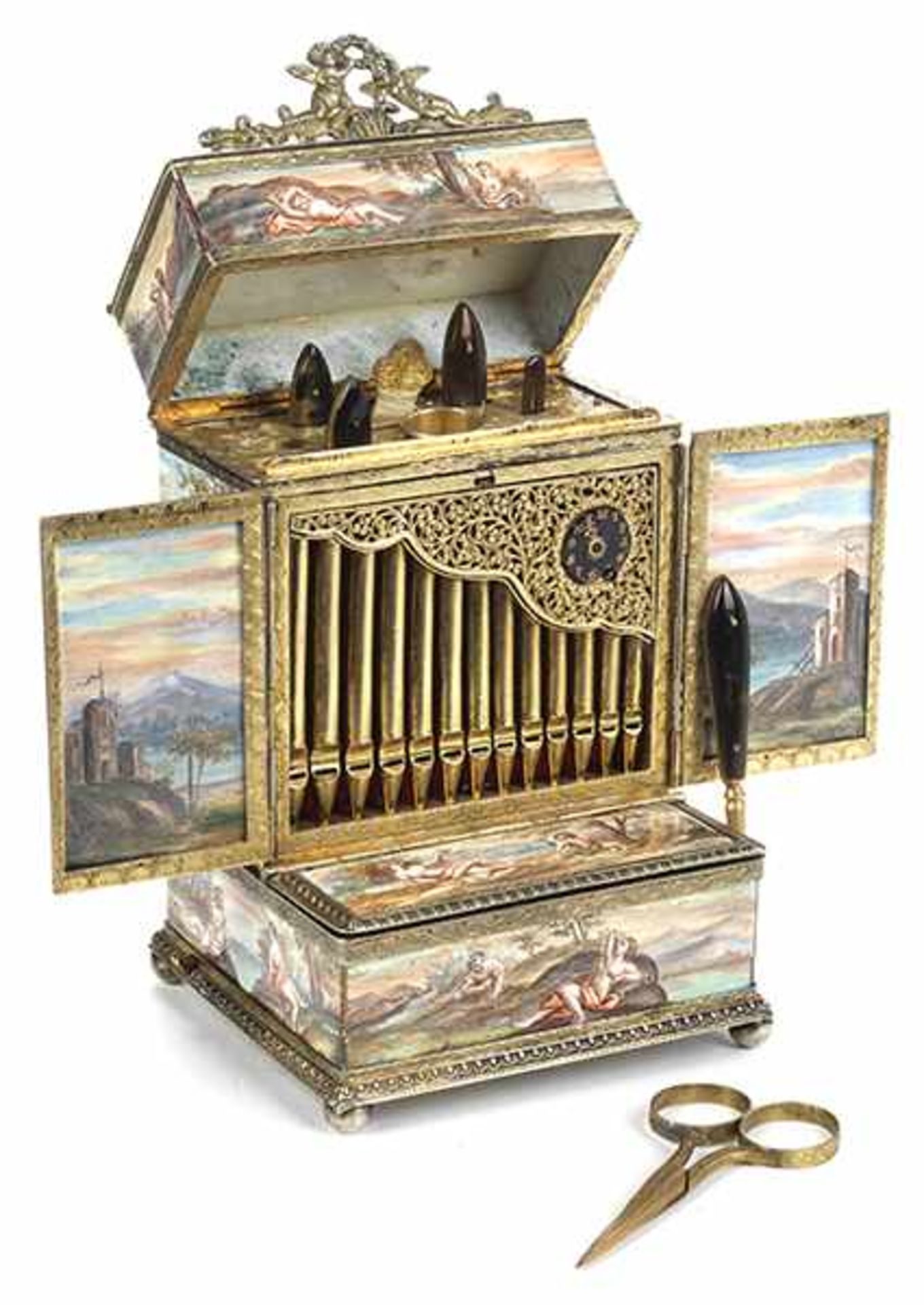 Viennese enamel box in shape of an organ shrine - Bild 5 aus 9