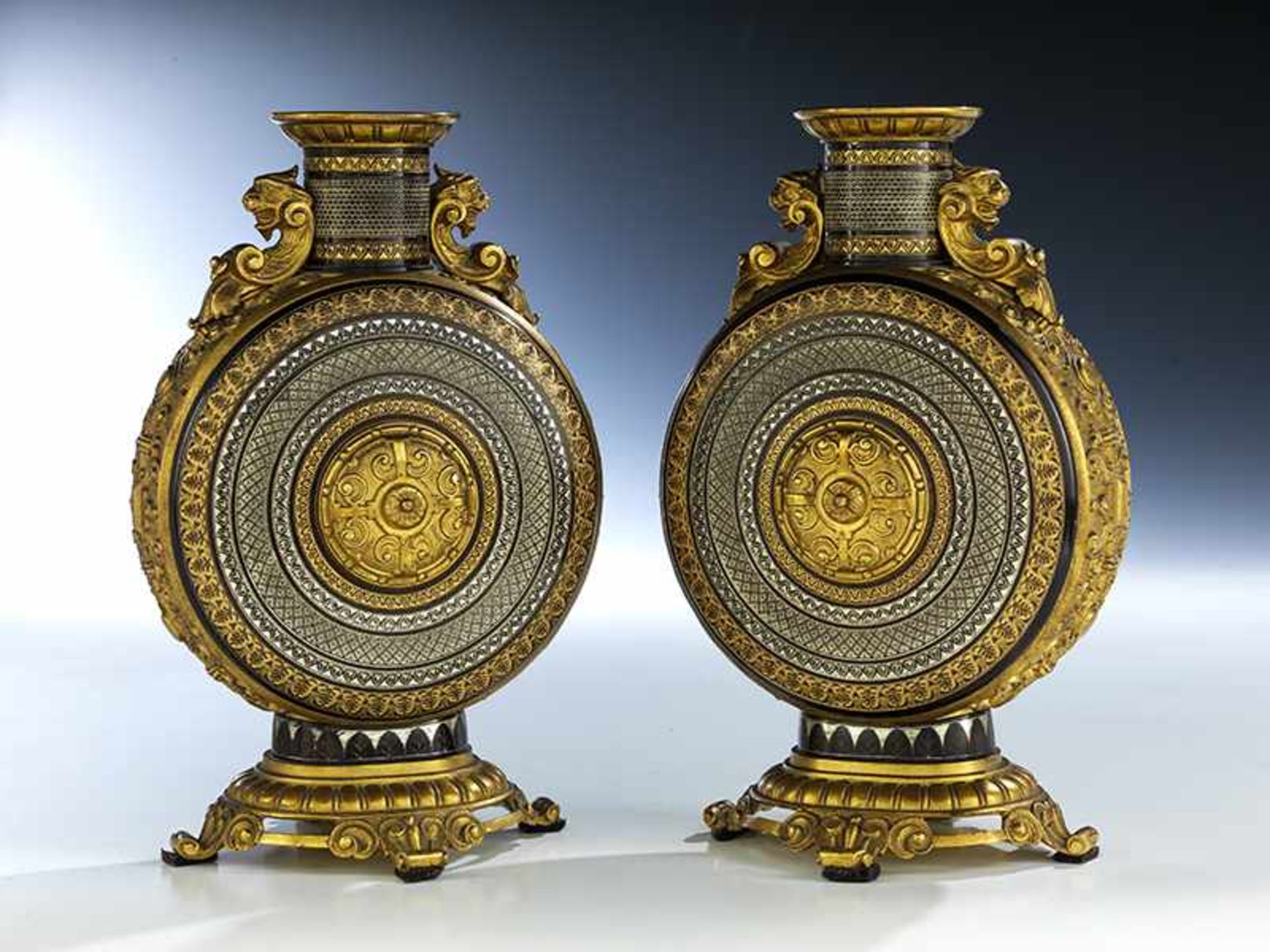 A pair of exceptionally rare decorative vases