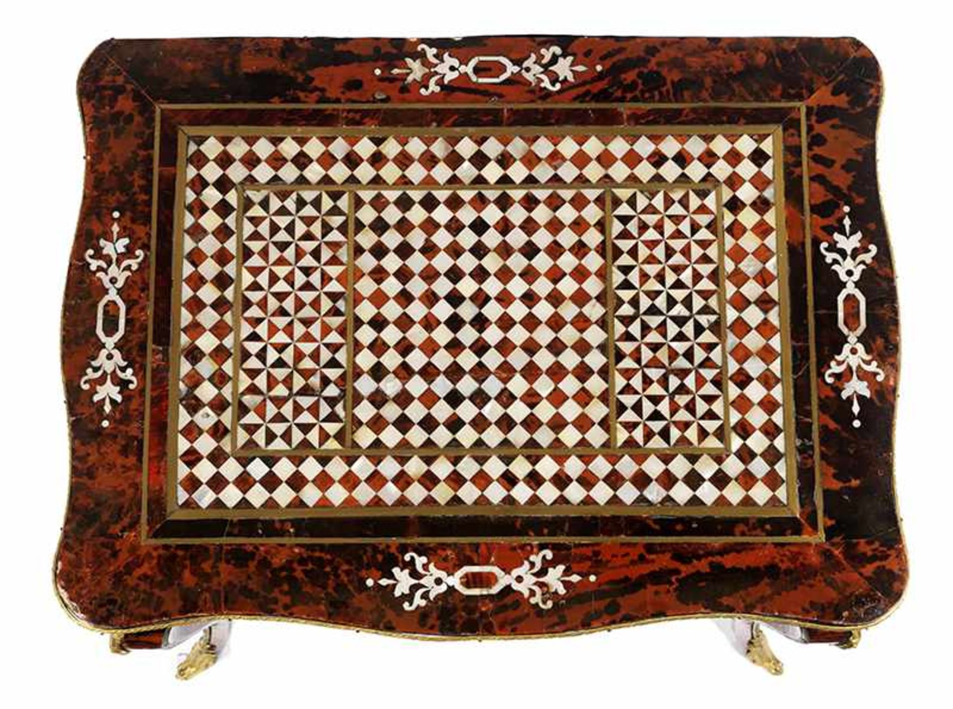 Important combination games table with tortoiseshell and mother-of-pearl décor - Bild 4 aus 8