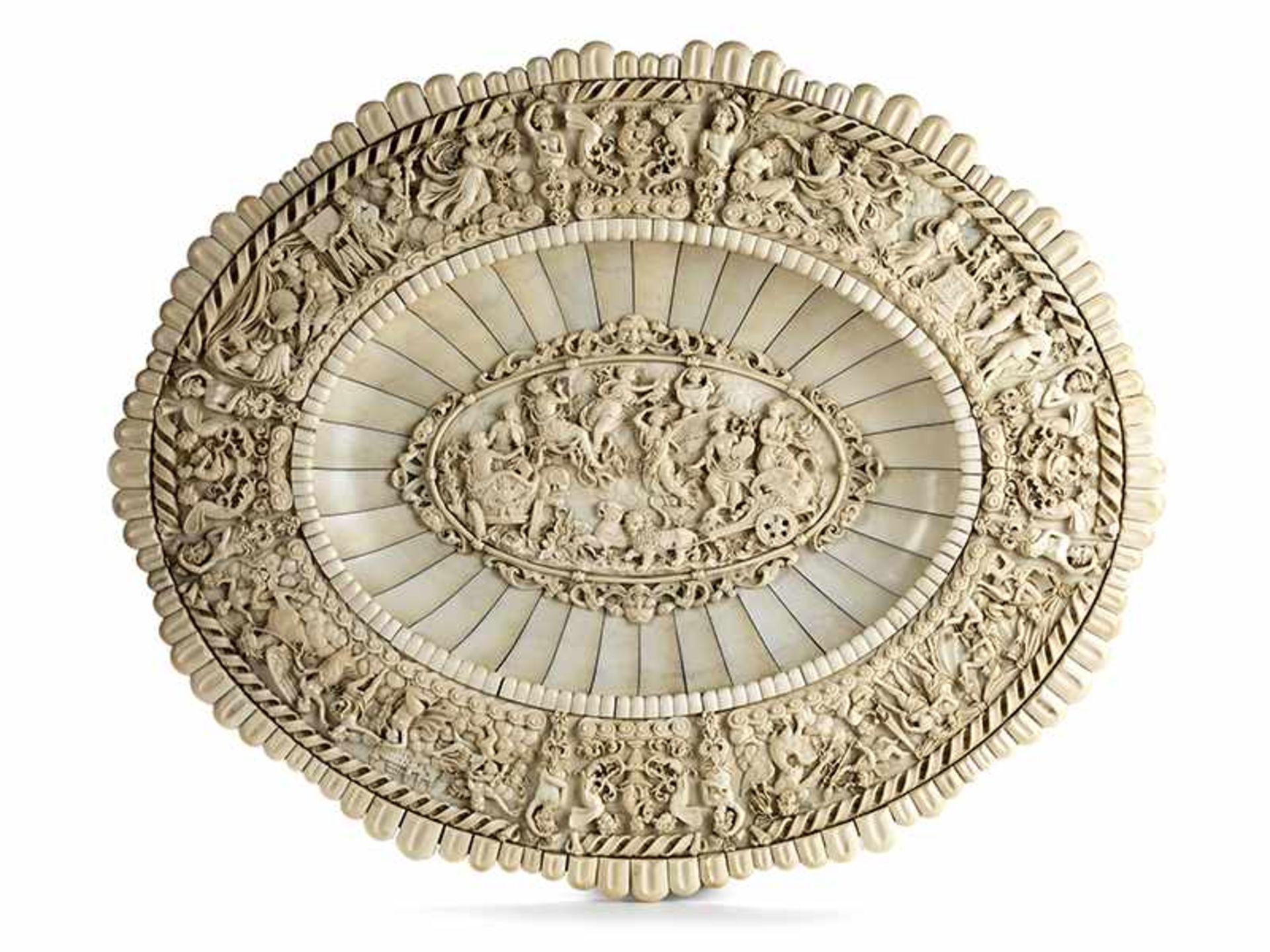 Large magnificent Historicism ivory platter - Bild 4 aus 9