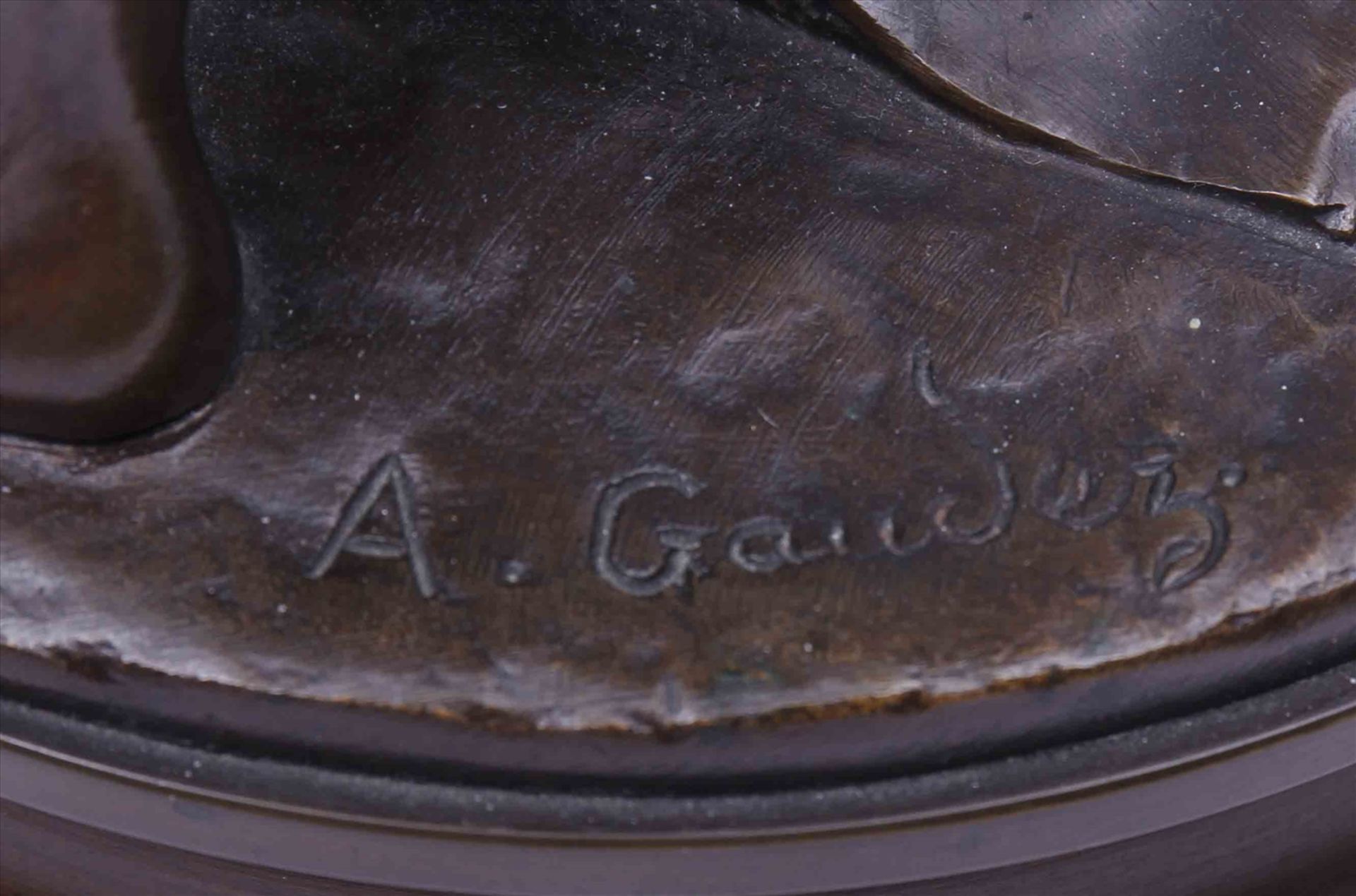 Adrien Étienne Gaudez (1845 - 1902), "Le Travail", Bronze, braun patiniert, stehender Schmied am - Image 4 of 5