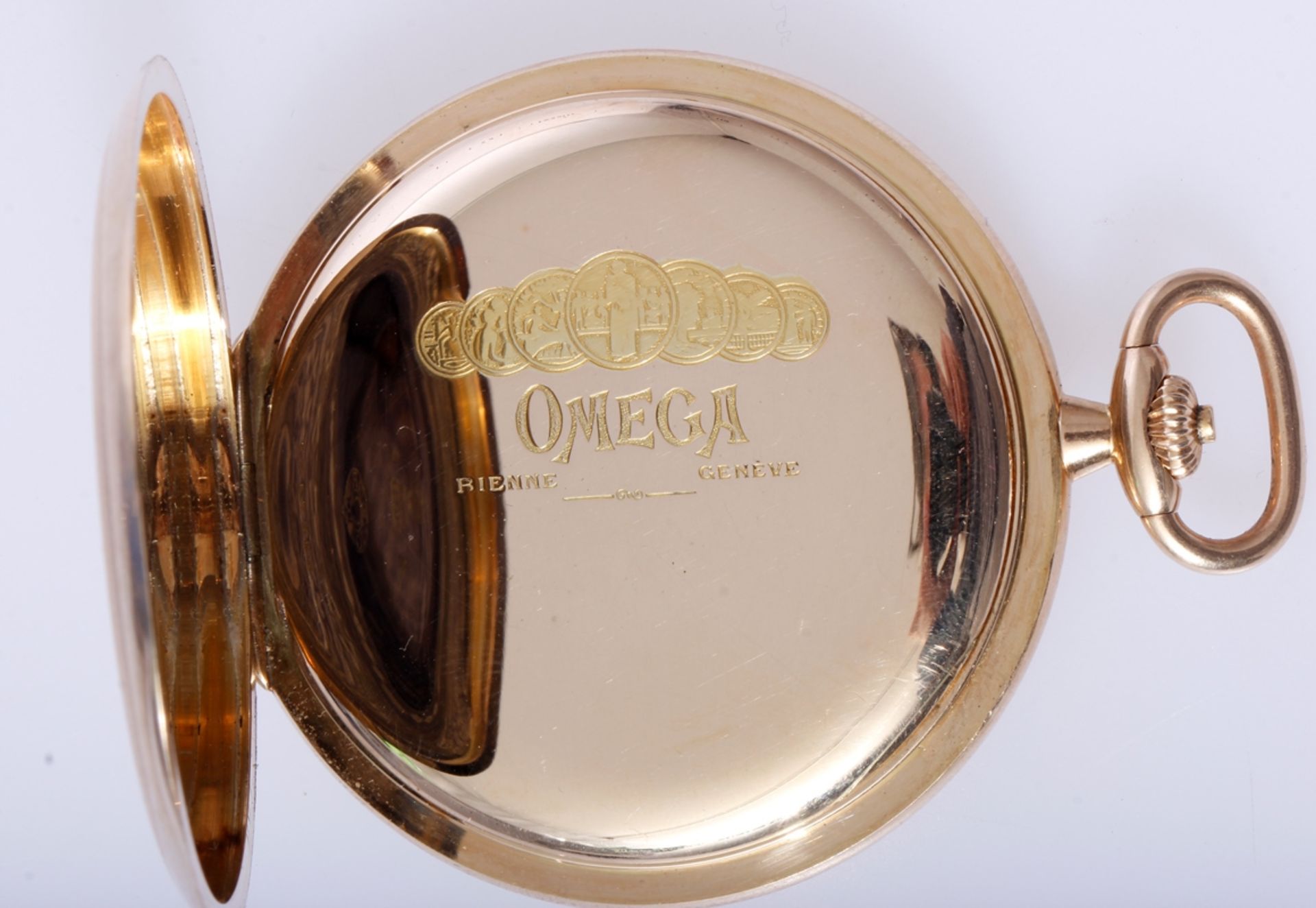 Savonette Omega, 585 Gold, 101,20 Gramm, 3 Deckel Gold, Werknummer aus 1923, Kaliber 18 SPB, - Bild 5 aus 12
