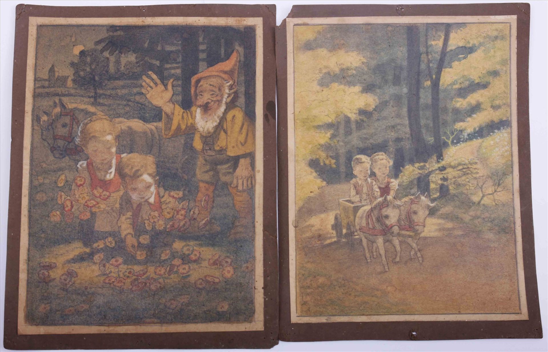 Eugen Prinz-Schulte (1902-1981), Aquarell u. Federzeichnung, 11 Stück, Kinderbuchillustrationen, - Image 2 of 2