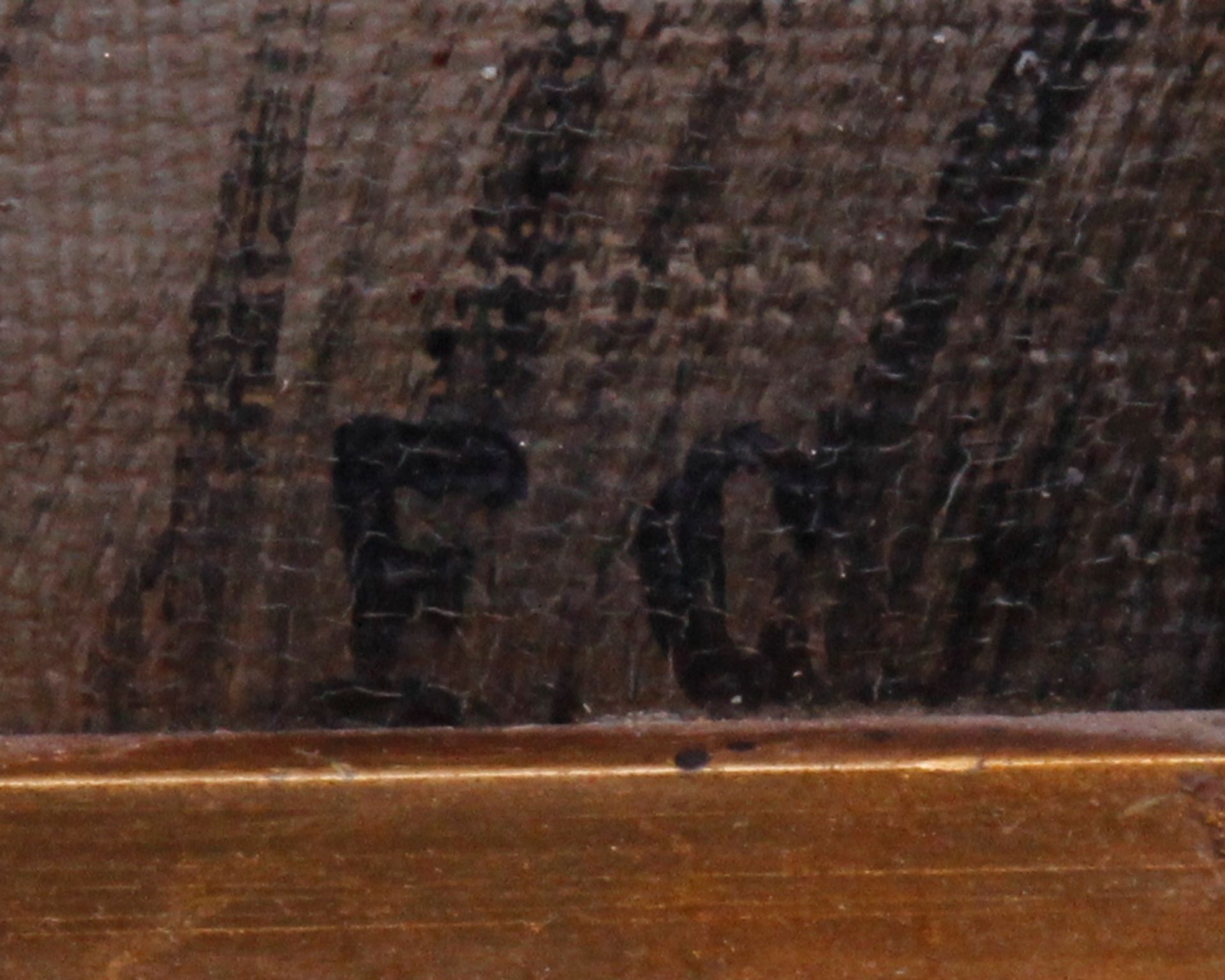 Sonnendurchbruch über einem See, unbekannter Monogrammist, 1. Viertel 20. Jhdt., Öl auf Leinwand, - Image 2 of 3