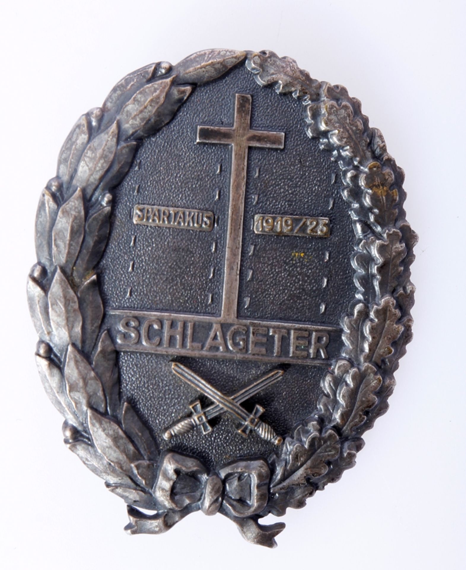 Schlageter Schild für Kämpfer 2. Form mit Spangen, Spartakus 1919/23, Buntmetall, Hersteller Paul